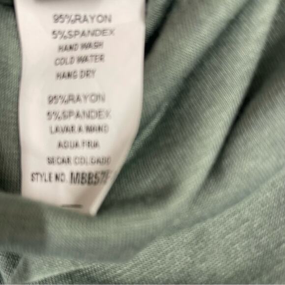 Sage Green Scoop Neck T-shirt Dress rayon spandex lightweight travel Size Large - Picture 5 of 9
